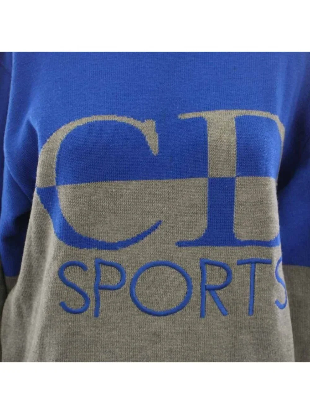 Dior Sports Knit Sweater Crew Neck Long Sleeve Logo Print Embroidery Vintage M